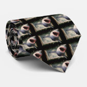 Grote witte haai op de verrijkte ketting stropdas (Opgerold)