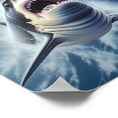 Grote witte haai op een Stormy Night Poster (Hoek)