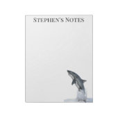 Grote witte haai op maat notitieblok (Linkerzijde)