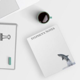 Grote witte haai op maat notitieblok