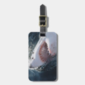 Grote witte haai op zee bagagelabel (Voorkant verticaal)