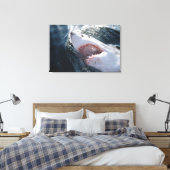 Grote witte haai op zee canvas afdruk (Insitu (Slaapkamer))