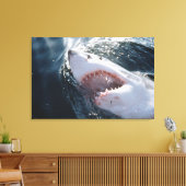 Grote witte haai op zee canvas afdruk (Insitu (Woonkamer))