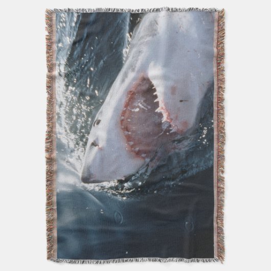 Grote witte haai op zee deken (Voorkant Verticaal)