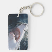 Grote witte haai op zee sleutelhanger (achterkant)