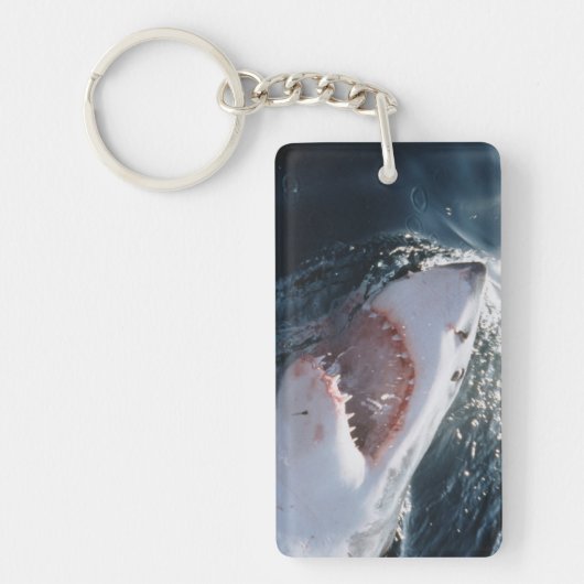 Grote witte haai op zee sleutelhanger (Voorkant)