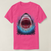 Grote witte haai Open Mouth Teeth Beach Ocean Ani T-shirt (Design voorkant)