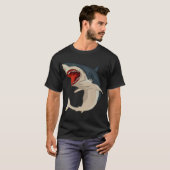 Grote witte haai open muil t-shirt (Voorkant volledig)