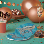 Grote witte haai papieren bordje