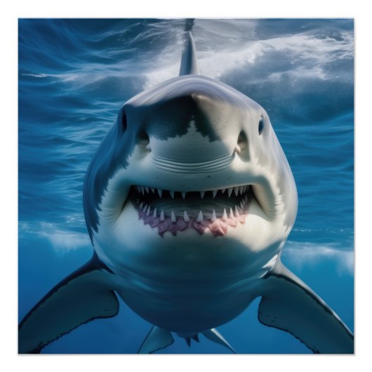 Grote witte haai perfect poster (Voorkant)