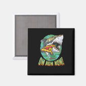 Grote witte haai pizza magneet (Voorkant / Achterkant)