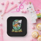 Grote witte haai pizza papieren bordje (Feest)