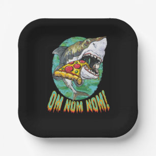 Grote witte haai pizza papieren bordje