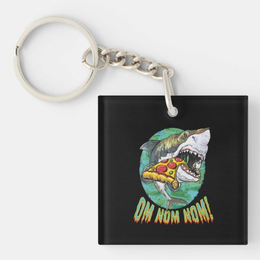 Grote witte haai pizza sleutelhanger (Voorkant)