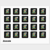 Grote witte haai pizza vierkante sticker (Vel)