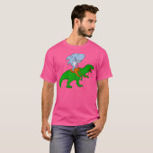 Grote witte haai rijden op een T Rex T Shirt (Voorkant volledig)