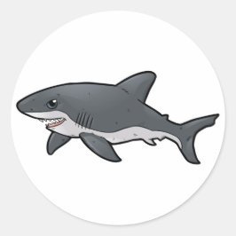 Grote witte haai ronde sticker