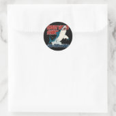 Grote witte haai ronde sticker (Tas)