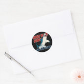 Grote witte haai ronde sticker (Envelop)