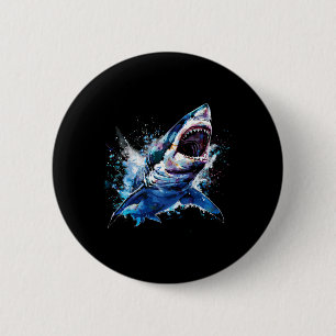Grote witte haai Scuby Duiken Gevist Shark Lover Ronde Button 5,7 Cm