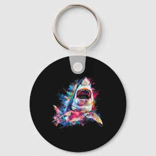 Grote witte haai Scuby Duiken Gevist Shark Lover Sleutelhanger
