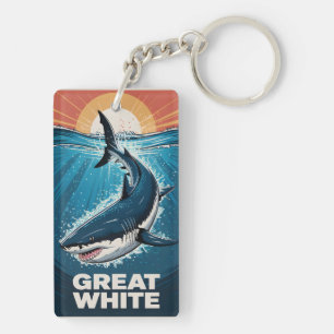 Grote witte haai sleutelhanger