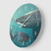 Grote witte haai Sluiten Onderwater Australië Klok (Hoek)