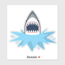 Grote witte haai splash sticker