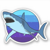 Grote witte haai sticker (Voorkant)