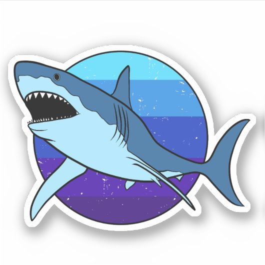 Grote witte haai sticker (Voorkant)