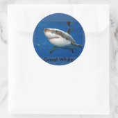 Grote witte haai sticker (Tas)