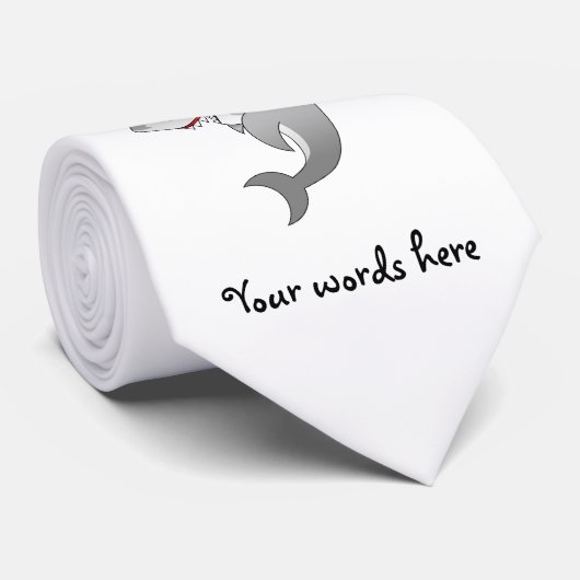 Grote witte haai stropdas (Opgerold)