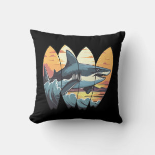 Grote Witte Haai Surfplanken Kussen