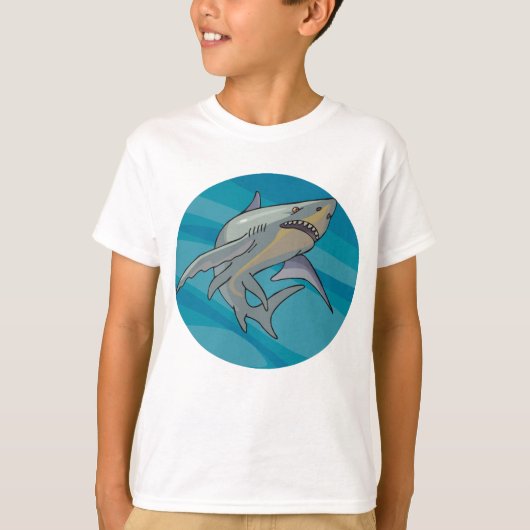Grote witte haai t-shirt (Voorkant)