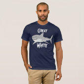 Grote witte haai t-shirt (Voorkant volledig)