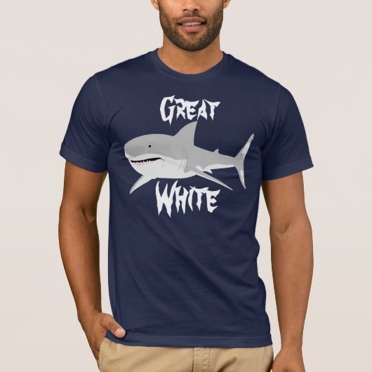 Grote witte haai t-shirt (Voorkant)