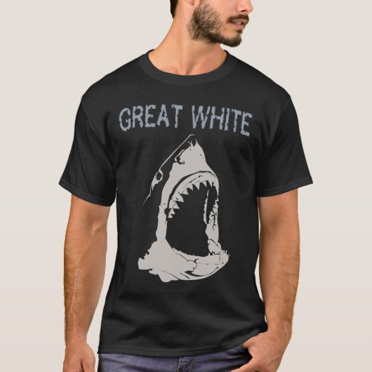 Grote witte haai t-shirt (Voorkant)