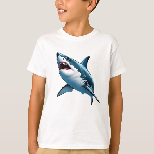 Grote witte haai t-shirt (Voorkant)