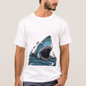 Grote witte haai t-shirt (Voorkant)