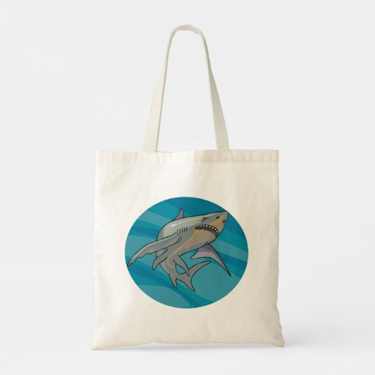 Grote witte haai tote bag (Achterkant)