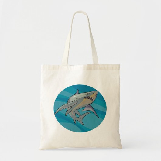 Grote witte haai tote bag (Voorkant)