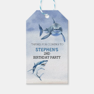Grote Witte Haai Verjaardag Favor Bedankt Cadeaulabel