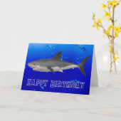 Grote Witte Haai Verjaardag Kaart (Gele Bloem)