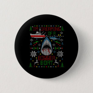 Grote witte haai Vist lelijke kerstbeker P Ronde Button 5,7 Cm
