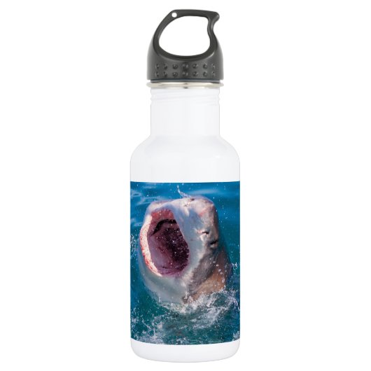 Grote witte haai waterfles (Voorkant)