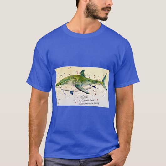 Grote witte haai waterverf door Breekha T-shirt (Voorkant)