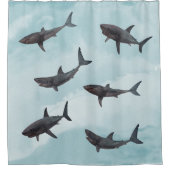 Grote witte haai Zee Oceaan Douchegordijn (Voorkant)