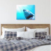 Grote witte haai | Zuid-Afrika Canvas Afdruk (Insitu (Slaapkamer))
