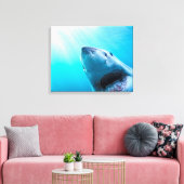 Grote witte haai | Zuid-Afrika Canvas Afdruk (Insitu (Woonkamer))
