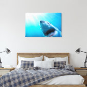 Grote witte haai | Zuid-Afrika Canvas Afdruk (Insitu (Slaapkamer))